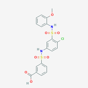 3-[[4-Chloro-3-[(2-methoxyphenyl)sulfamoyl]phenyl]sulfamoyl]benzoic acid