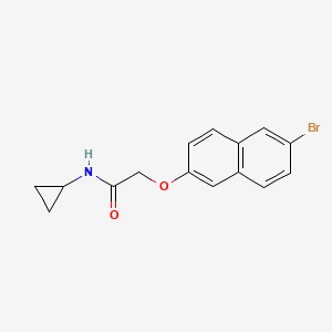 molecular formula C15H14BrNO2 B7519104 2-(6-bromonaphthalen-2-yl)oxy-N-cyclopropylacetamide 