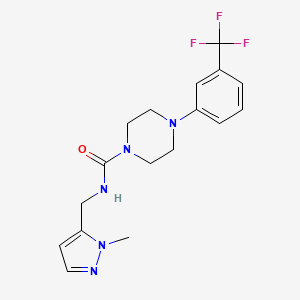 molecular formula C17H20F3N5O B7519128 N-[(2-methylpyrazol-3-yl)methyl]-4-[3-(trifluoromethyl)phenyl]piperazine-1-carboxamide 