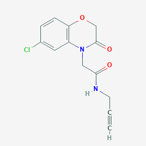 molecular formula C13H11ClN2O3 B7519132 2-(6-Chloro-3-oxo-2,3-dihydro-4H-benzo[B][1,4]oxazin-4-YL)-N-(prop-2-YN-1-YL)acetamide 