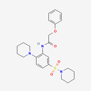 molecular formula C24H31N3O4S B7519134 2-phenoxy-N-(2-piperidin-1-yl-5-piperidin-1-ylsulfonylphenyl)acetamide 