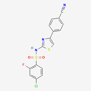 4-chloro-N-[4-(4-cyanophenyl)-1,3-thiazol-2-yl]-2-fluorobenzenesulfonamide