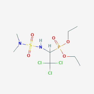 molecular formula C8H18Cl3N2O5PS B7519207 1,1,1-Trichloro-2-diethoxyphosphoryl-2-(dimethylsulfamoylamino)ethane 