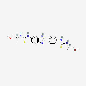 molecular formula C23H30N6O2S2 B7519218 1-(1-methoxypropan-2-yl)-3-[4-[6-(1-methoxypropan-2-ylcarbamothioylamino)-1H-benzimidazol-2-yl]phenyl]thiourea 