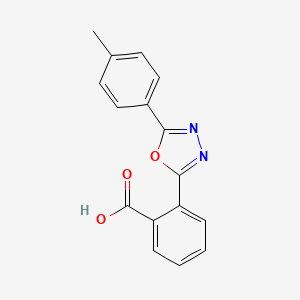 molecular formula C16H12N2O3 B7519219 2-[5-(4-Methylphenyl)-1,3,4-oxadiazol-2-yl]benzoic acid 