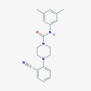 molecular formula C20H22N4O B7519220 4-(2-cyanophenyl)-N-(3,5-dimethylphenyl)piperazine-1-carboxamide 