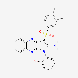 molecular formula C25H22N4O3S B7519225 3-(3,4-Dimethylphenyl)sulfonyl-1-(2-methoxyphenyl)pyrrolo[3,2-b]quinoxalin-2-amine 