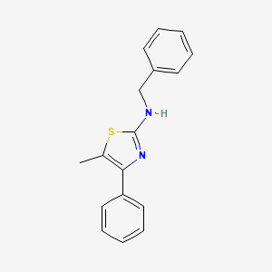 molecular formula C17H16N2S B7519239 N-benzyl-5-methyl-4-phenyl-1,3-thiazol-2-amine 