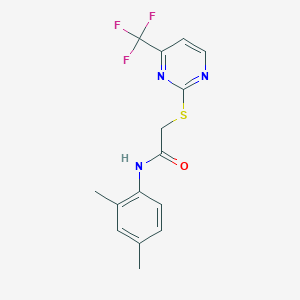 molecular formula C15H14F3N3OS B7519260 N-(2,4-dimethylphenyl)-2-[4-(trifluoromethyl)pyrimidin-2-yl]sulfanylacetamide 