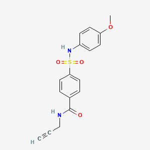 molecular formula C17H16N2O4S B7519270 4-[(4-methoxyphenyl)sulfamoyl]-N-prop-2-ynylbenzamide 