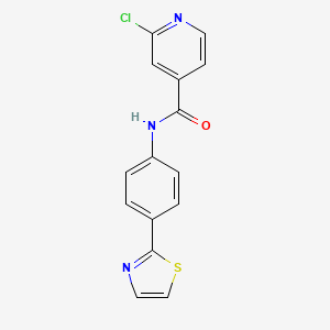 molecular formula C15H10ClN3OS B7519301 2-chloro-N-[4-(1,3-thiazol-2-yl)phenyl]pyridine-4-carboxamide 
