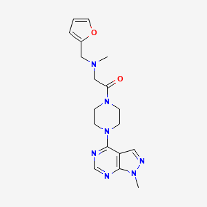 molecular formula C18H23N7O2 B7519308 2-[Furan-2-ylmethyl(methyl)amino]-1-[4-(1-methylpyrazolo[3,4-d]pyrimidin-4-yl)piperazin-1-yl]ethanone 