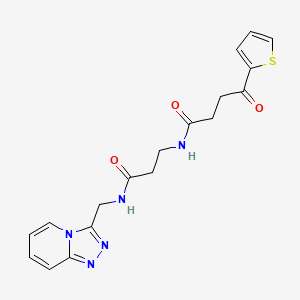 molecular formula C18H19N5O3S B7519312 4-oxo-N-[3-oxo-3-([1,2,4]triazolo[4,3-a]pyridin-3-ylmethylamino)propyl]-4-thiophen-2-ylbutanamide 