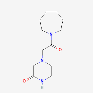 molecular formula C12H21N3O2 B7519321 4-[2-(Azepan-1-yl)-2-oxoethyl]piperazin-2-one 