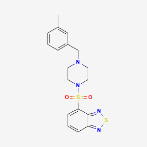 molecular formula C18H20N4O2S2 B7519329 4-[4-[(3-Methylphenyl)methyl]piperazin-1-yl]sulfonyl-2,1,3-benzothiadiazole 