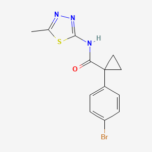 molecular formula C13H12BrN3OS B7519337 1-(4-bromophenyl)-N-(5-methyl-1,3,4-thiadiazol-2-yl)cyclopropane-1-carboxamide 