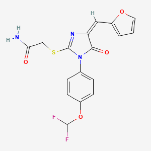 2-[(4E)-1-[4-(difluoromethoxy)phenyl]-4-(furan-2-ylmethylidene)-5-oxoimidazol-2-yl]sulfanylacetamide