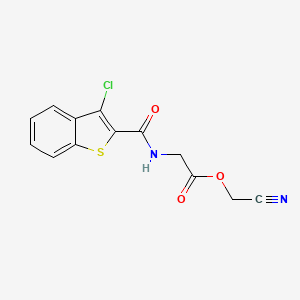 molecular formula C13H9ClN2O3S B7519354 Cyanomethyl 2-[(3-chloro-1-benzothiophene-2-carbonyl)amino]acetate 