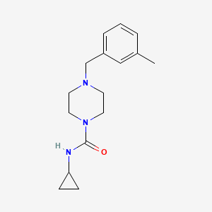 molecular formula C16H23N3O B7519361 N-cyclopropyl-4-[(3-methylphenyl)methyl]piperazine-1-carboxamide 