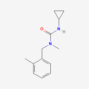 molecular formula C13H18N2O B7519396 3-Cyclopropyl-1-methyl-1-[(2-methylphenyl)methyl]urea 