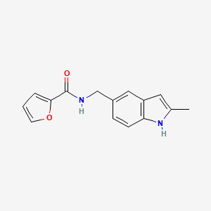 molecular formula C15H14N2O2 B7519424 N-[(2-methyl-1H-indol-5-yl)methyl]furan-2-carboxamide 