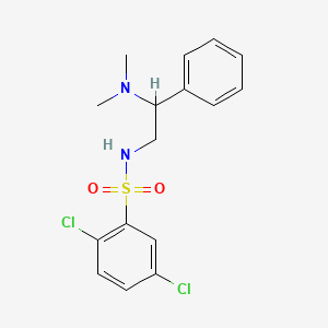 molecular formula C16H18Cl2N2O2S B7519449 2,5-dichloro-N-[2-(dimethylamino)-2-phenylethyl]benzenesulfonamide 