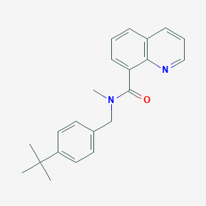 molecular formula C22H24N2O B7519460 N-[(4-tert-butylphenyl)methyl]-N-methylquinoline-8-carboxamide 