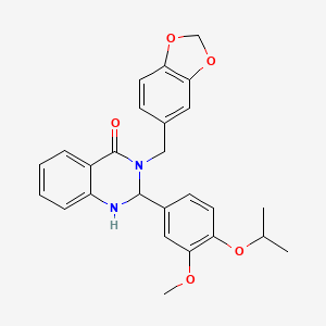 3-(1,3-Benzodioxol-5-ylmethyl)-2-(3-methoxy-4-propan-2-yloxyphenyl)-1,2-dihydroquinazolin-4-one