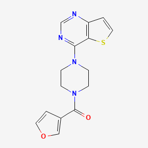 molecular formula C15H14N4O2S B7519492 Furan-3-yl-(4-thieno[3,2-d]pyrimidin-4-ylpiperazin-1-yl)methanone 