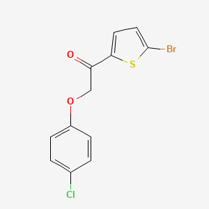molecular formula C12H8BrClO2S B7519501 2-Bromo-thien-5-yl 4-chlorophenoxymethyl ketone 