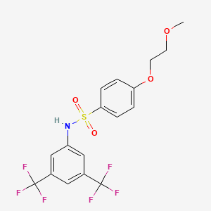 molecular formula C17H15F6NO4S B7519520 N-[3,5-bis(trifluoromethyl)phenyl]-4-(2-methoxyethoxy)benzenesulfonamide 