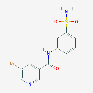 molecular formula C12H10BrN3O3S B7519522 5-bromo-N-(3-sulfamoylphenyl)pyridine-3-carboxamide 