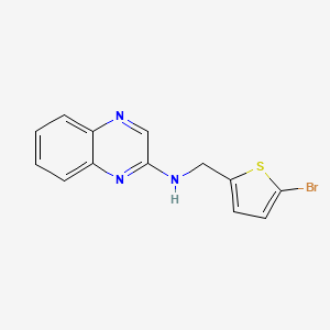 molecular formula C13H10BrN3S B7519525 N-[(5-bromothiophen-2-yl)methyl]quinoxalin-2-amine 
