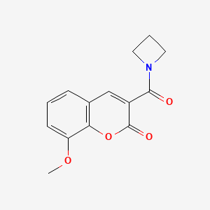 molecular formula C14H13NO4 B7519529 3-(Azetidine-1-carbonyl)-8-methoxychromen-2-one 