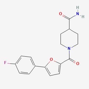 molecular formula C17H17FN2O3 B7519542 1-[5-(4-Fluorophenyl)furan-2-carbonyl]piperidine-4-carboxamide 