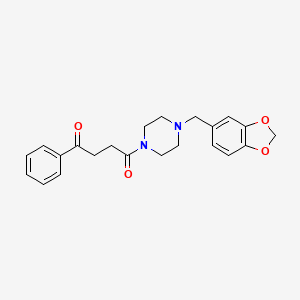 molecular formula C22H24N2O4 B7519572 1-[4-(1,3-Benzodioxol-5-ylmethyl)piperazin-1-yl]-4-phenylbutane-1,4-dione 