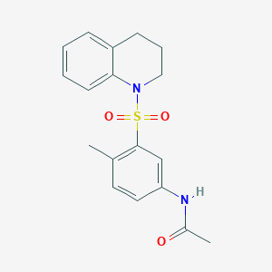 molecular formula C18H20N2O3S B7519574 N-[3-(3,4-dihydro-2H-quinolin-1-ylsulfonyl)-4-methylphenyl]acetamide 