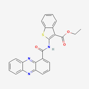 molecular formula C24H17N3O3S B7519590 Ethyl 2-(phenazine-1-carbonylamino)-1-benzothiophene-3-carboxylate 
