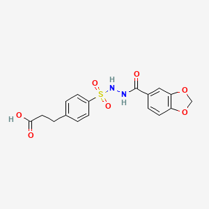 3-[4-[(1,3-Benzodioxole-5-carbonylamino)sulfamoyl]phenyl]propanoic acid