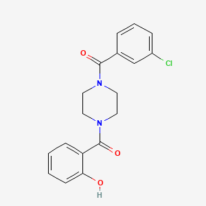 molecular formula C18H17ClN2O3 B7519599 (3-Chlorophenyl)-[4-(2-hydroxybenzoyl)piperazin-1-yl]methanone 