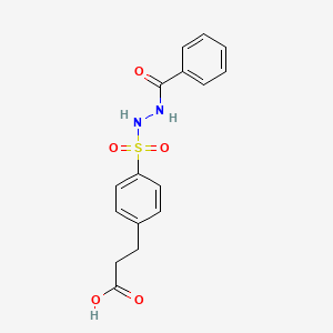 molecular formula C16H16N2O5S B7519602 3-[4-(Benzamidosulfamoyl)phenyl]propanoic acid 