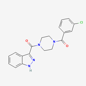 molecular formula C19H17ClN4O2 B7519605 (3-chlorophenyl)-[4-(1H-indazole-3-carbonyl)piperazin-1-yl]methanone 