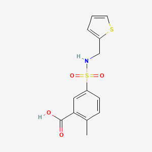 molecular formula C13H13NO4S2 B7519608 2-Methyl-5-(thiophen-2-ylmethylsulfamoyl)benzoic acid 