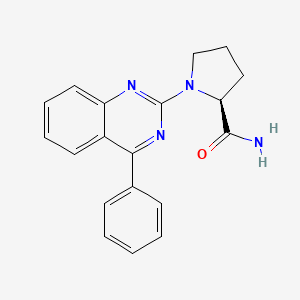 molecular formula C19H18N4O B7519617 (2S)-1-(4-phenylquinazolin-2-yl)pyrrolidine-2-carboxamide 