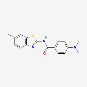 molecular formula C17H17N3OS B7519644 4-(dimethylamino)-N-(6-methyl-1,3-benzothiazol-2-yl)benzamide 