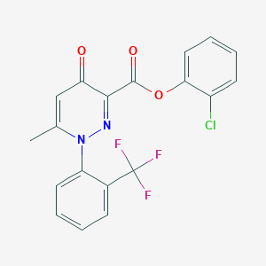 molecular formula C19H12ClF3N2O3 B7519651 (2-Chlorophenyl) 6-methyl-4-oxo-1-[2-(trifluoromethyl)phenyl]pyridazine-3-carboxylate 