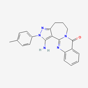 3-Amino-4-(4-methylphenyl)-4,5,10,18-tetrazatetracyclo[8.8.0.02,6.012,17]octadeca-1(18),2,5,12,14,16-hexaen-11-one