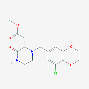 molecular formula C16H19ClN2O5 B7519667 Methyl 2-[1-[(5-chloro-2,3-dihydro-1,4-benzodioxin-7-yl)methyl]-3-oxopiperazin-2-yl]acetate 