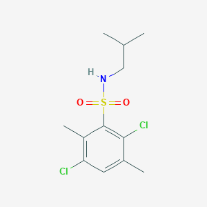 molecular formula C12H17Cl2NO2S B7519668 2,5-dichloro-3,6-dimethyl-N-(2-methylpropyl)benzenesulfonamide 