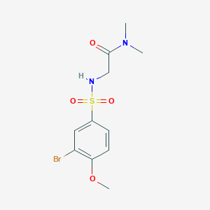 molecular formula C11H15BrN2O4S B7519678 2-[(3-bromo-4-methoxyphenyl)sulfonylamino]-N,N-dimethylacetamide 